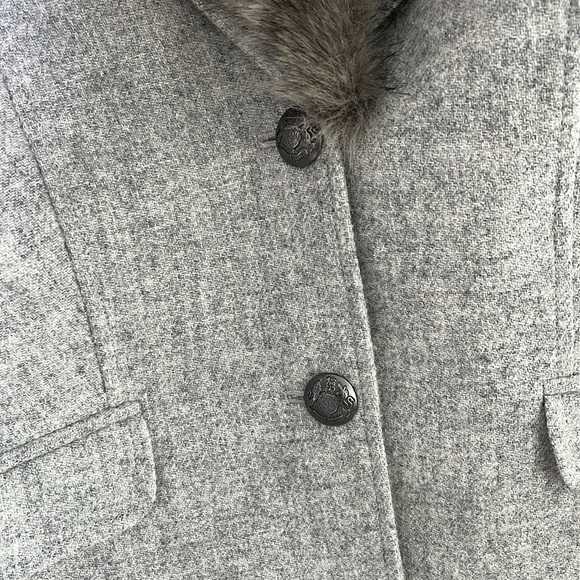 Talbots Wool Blend Jacket with Removable Faux Fur Collar – Size 8 - Picture 4 of 8